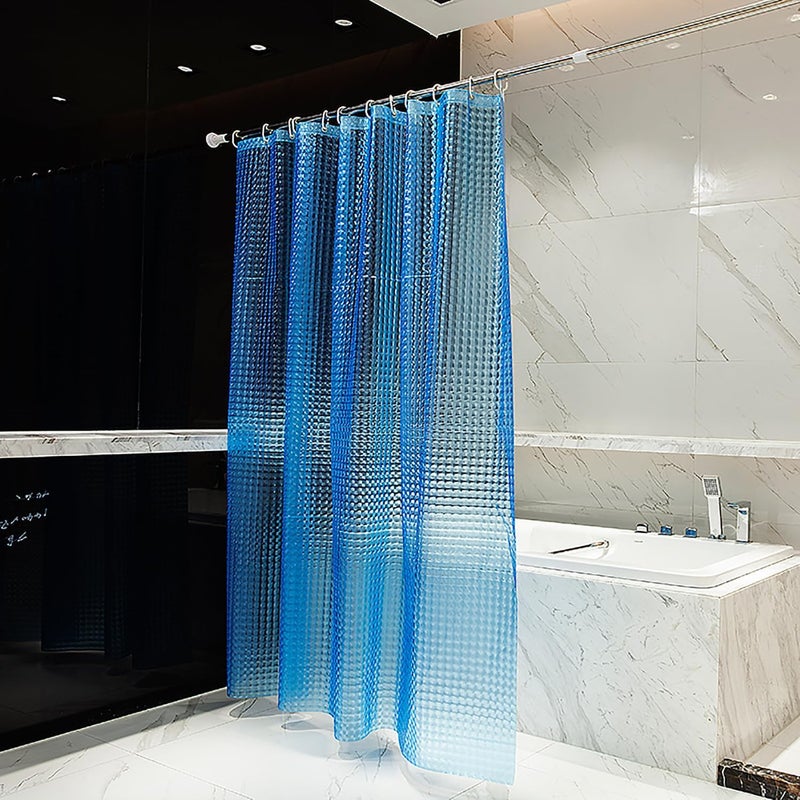 jssablo Blue Shower Curtain Liner, 100% Waterproof EVA 3D Shower Curtains with 3 Duty Heavy Bottom Magnets and 12 Rust Proof Grommets, 72x72 Weighted Shower Liner for Shower Stall, Bathtubs - Image 1
